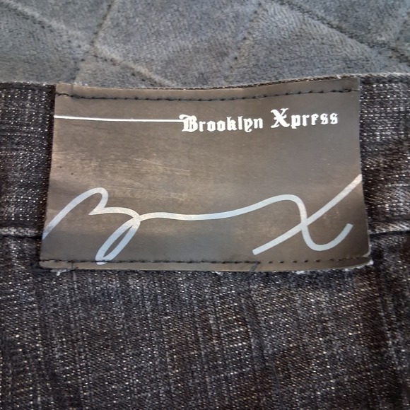 VTG Brooklyn Xpress Black Denim Long Jorts 13" inseam 40" Waist Y2K Baggy Shorts - Picture 7 of 8